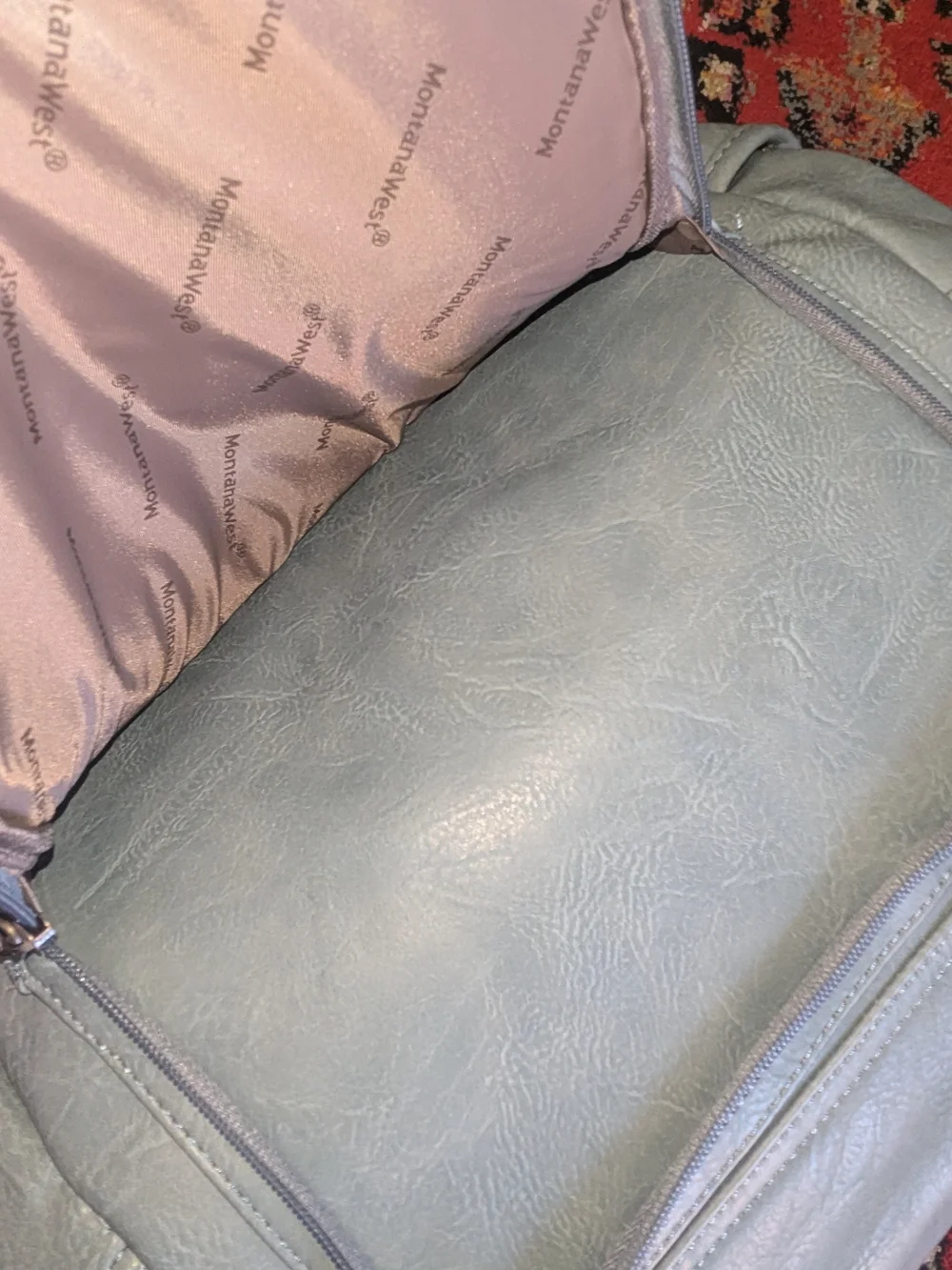 Montana West Light Blue Leather Backpack for Men